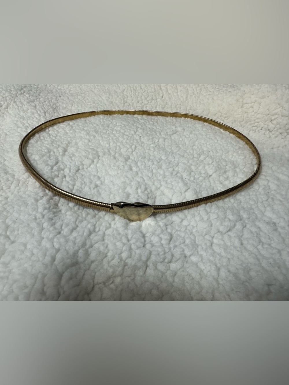 Vintage Goldtone Heart Stretch Serpentine Belt - Women Accessories 27-32” - Picture 1 of 4